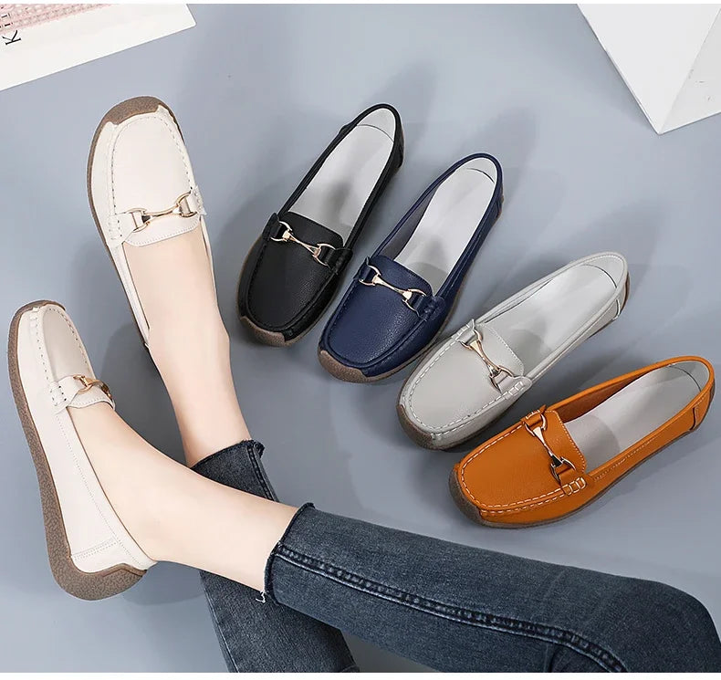 Women's Leather Boat Loafers