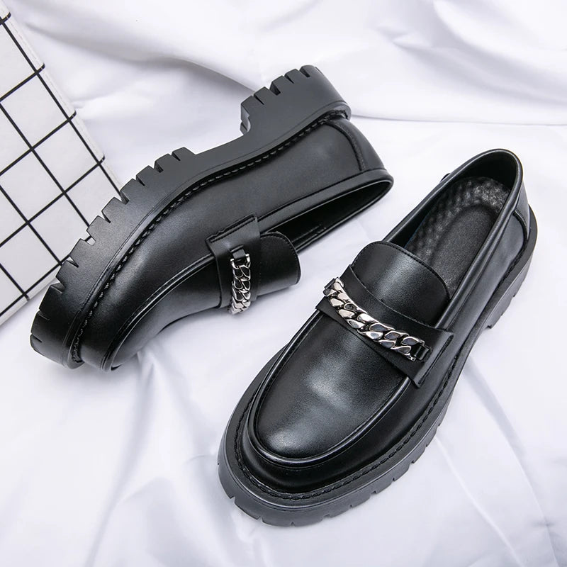 Women's Black Platform Wedding Loafers
