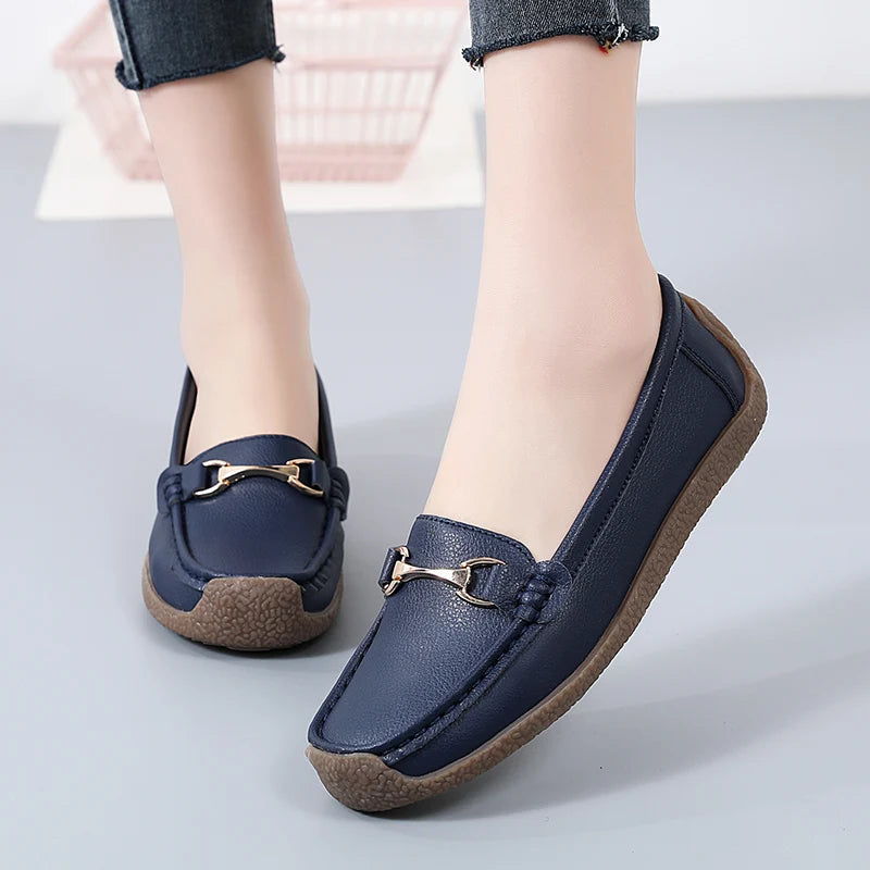 Women's Leather Boat Loafers