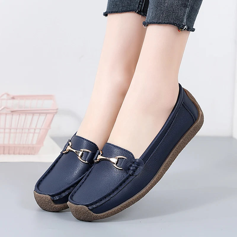 Women's Leather Boat Loafers