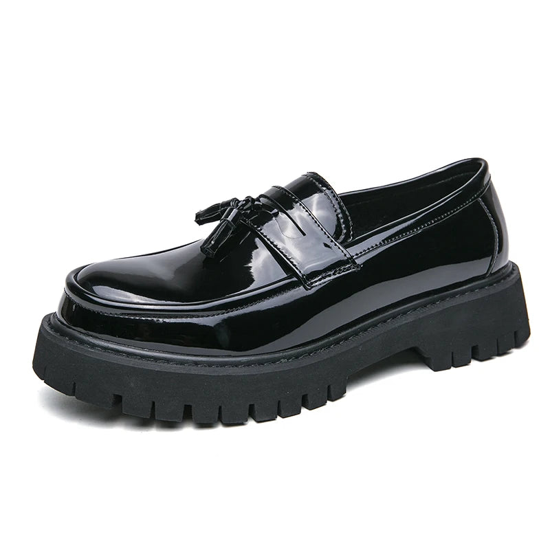 Women's Black Platform Wedding Loafers