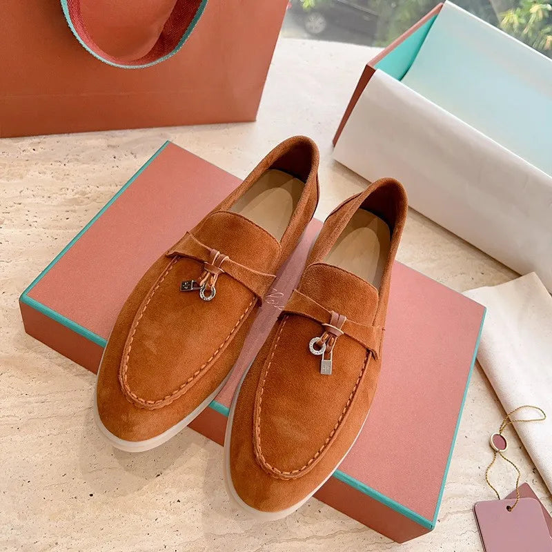 Women's Leather Tassel Slip-On Loafers