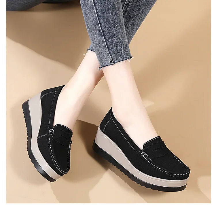 Women's Plus Size Wedge Loafers