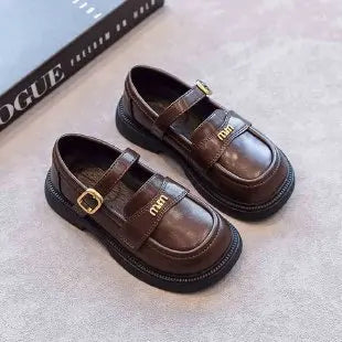 Girls' PU Leather School Loafers
