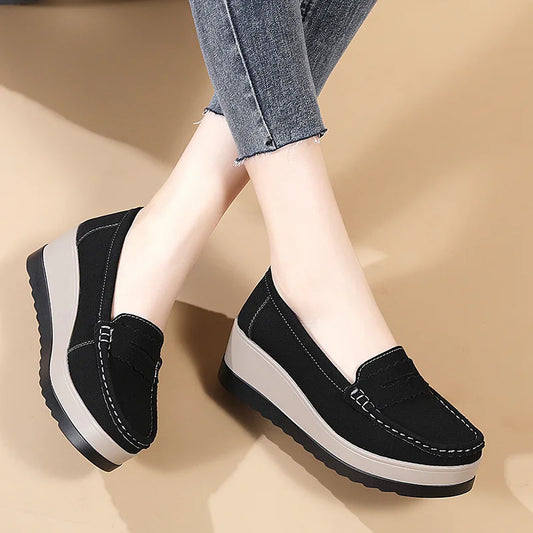 Women's Plus Size Wedge Loafers