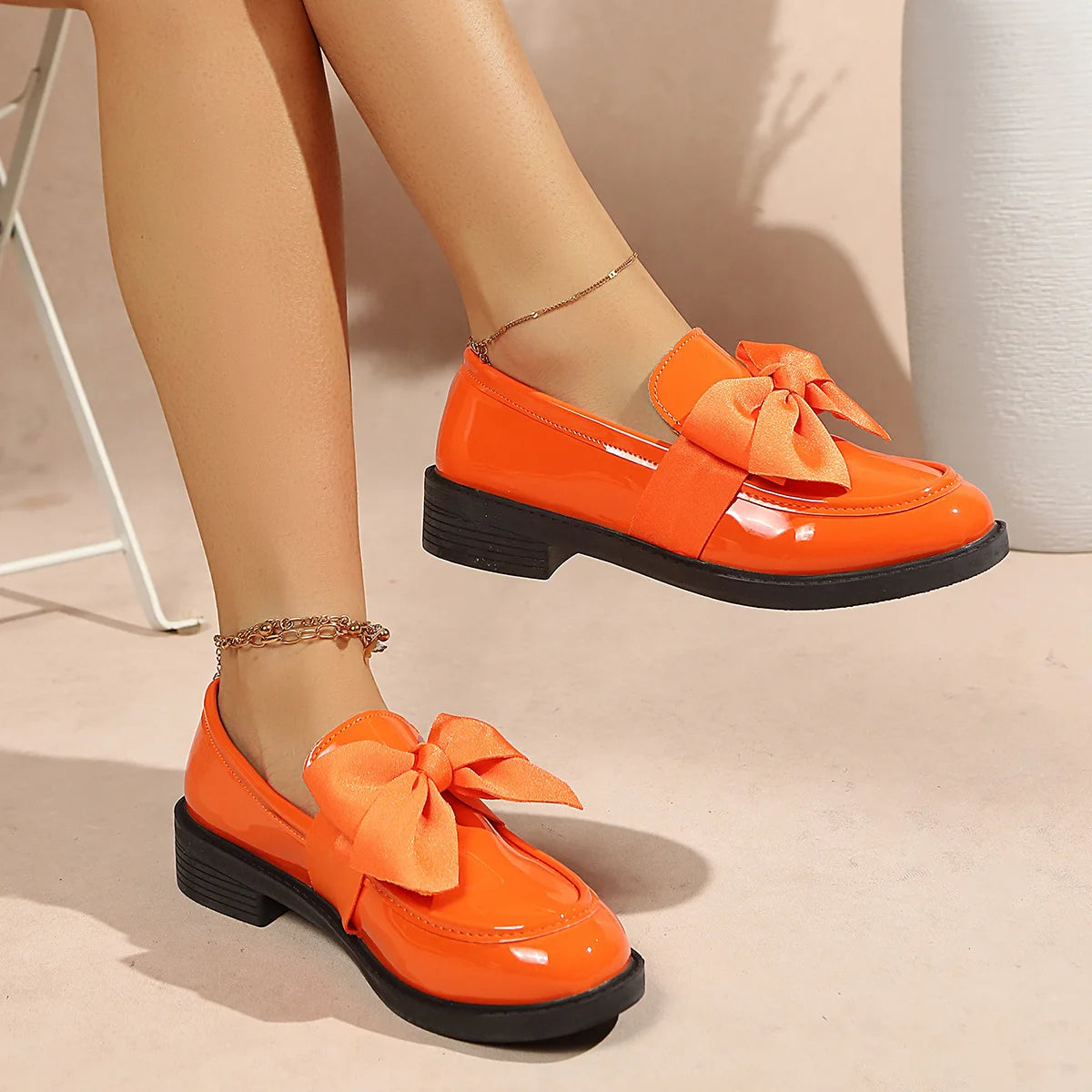 Women's Bow Platform Slip-On Loafers