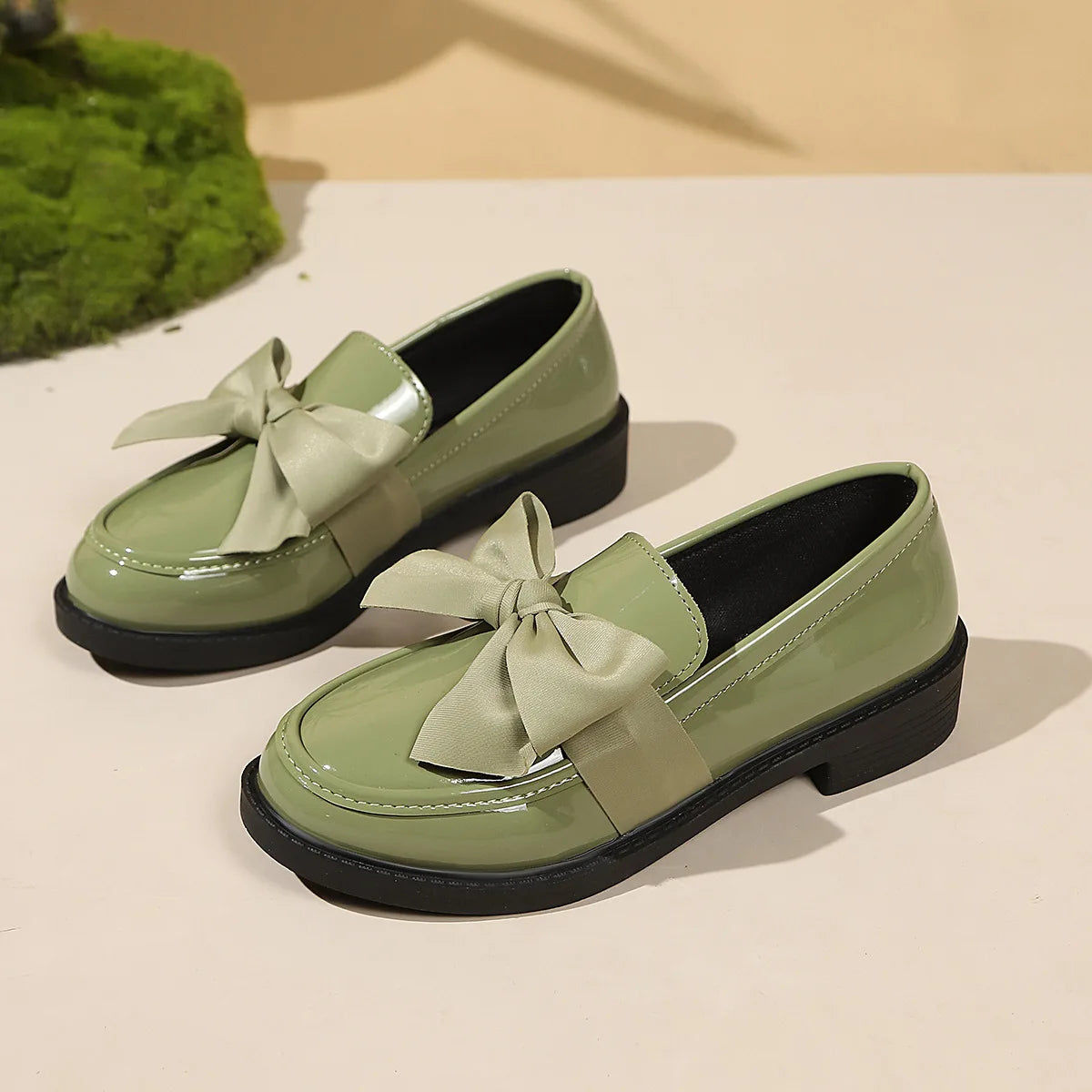 Women's Bow Platform Slip-On Loafers