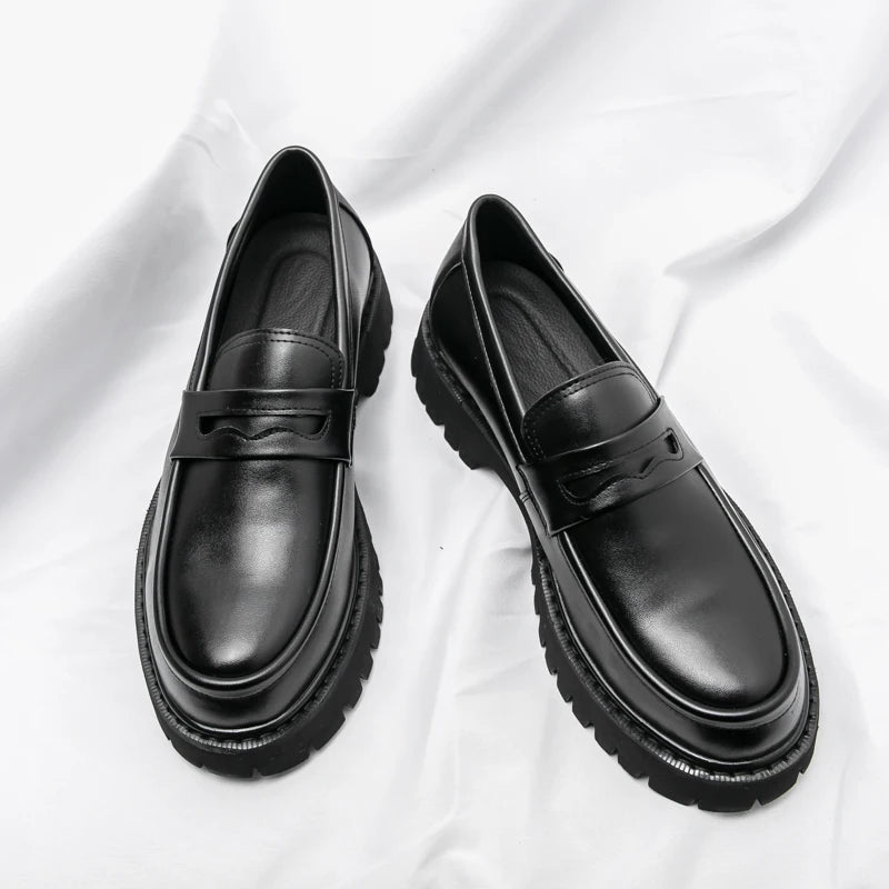 Women's Black Platform Wedding Loafers