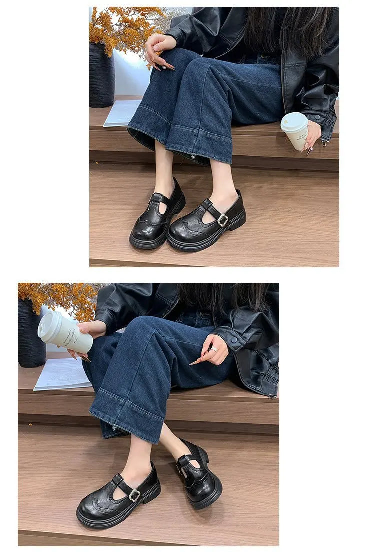 Women's Block Heel Mary Jane Loafers