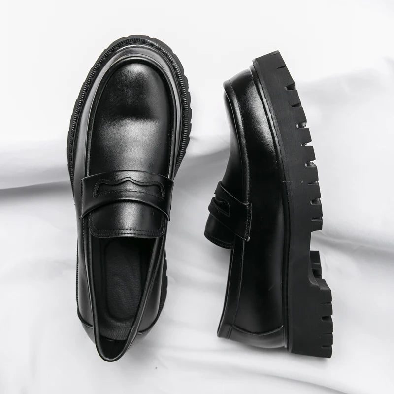 Women's Black Platform Wedding Loafers