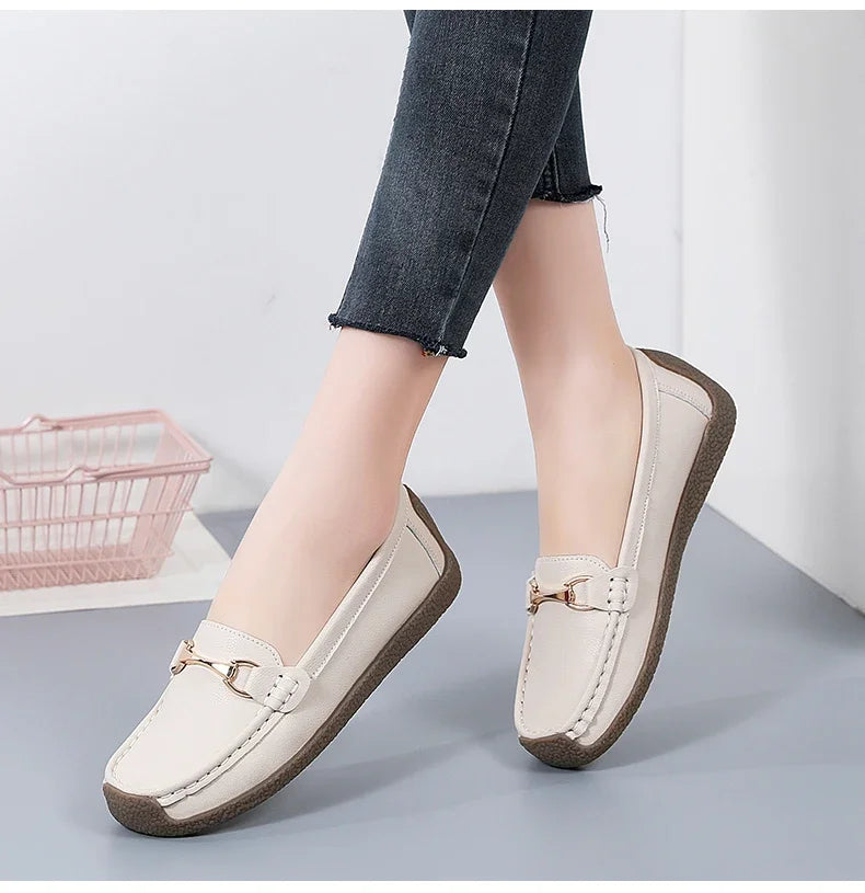 Women's Leather Boat Loafers