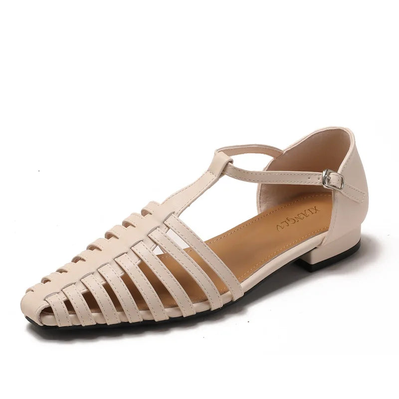 Womens T Bar Woven Ballet Flats styling view - womens Mary Jane flats UK view 8