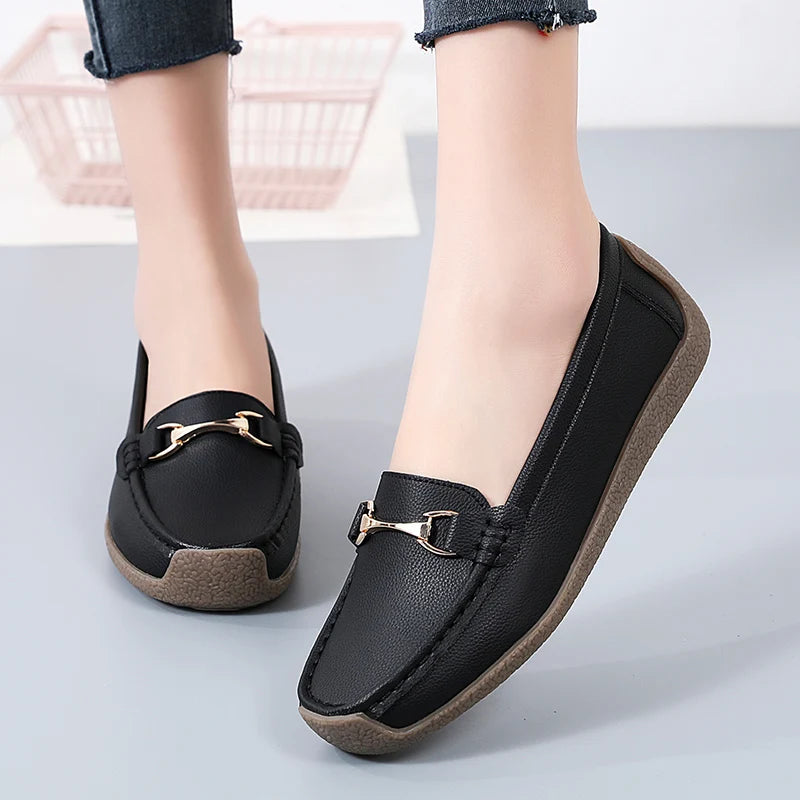 Women's Leather Boat Loafers