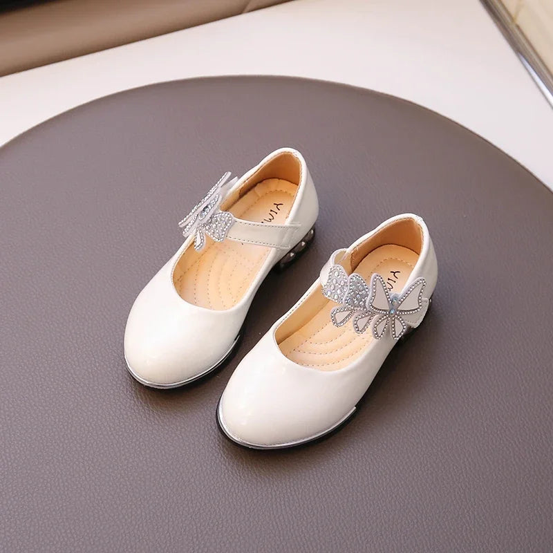 Girls' Rhinestone Butterfly Party Loafers