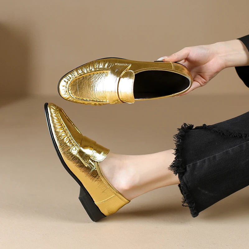 Women's Leather Slingback Loafer Flats
