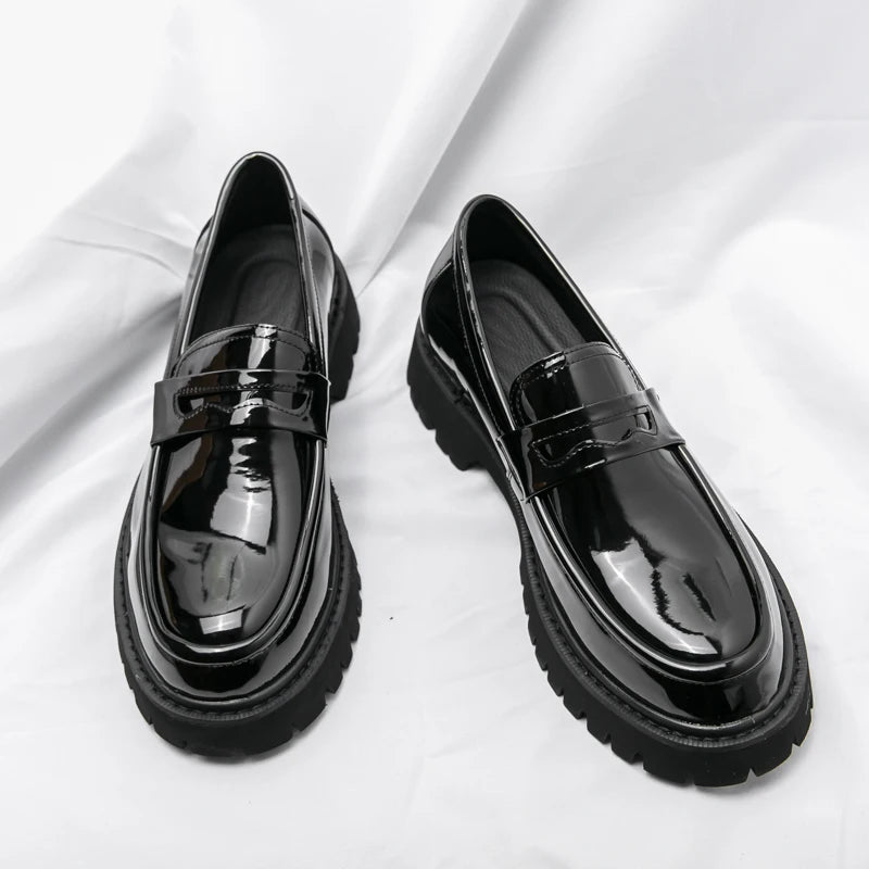 Women's Black Platform Wedding Loafers