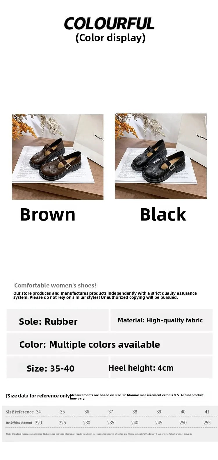 Women's Block Heel Mary Jane Loafers