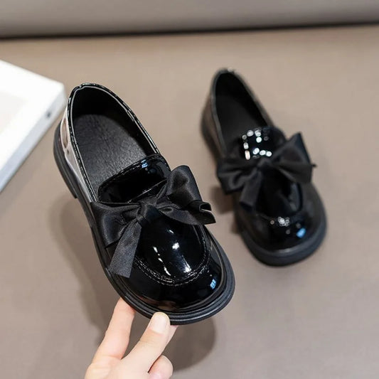 Girls' Leather Bow Oxford Loafers