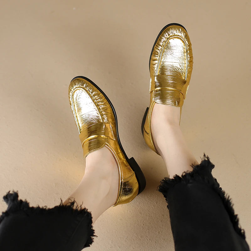 Women's Leather Slingback Loafer Flats