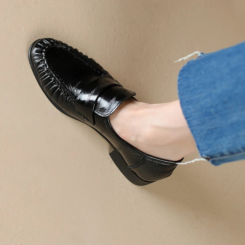 Women's Leather Slingback Loafer Flats