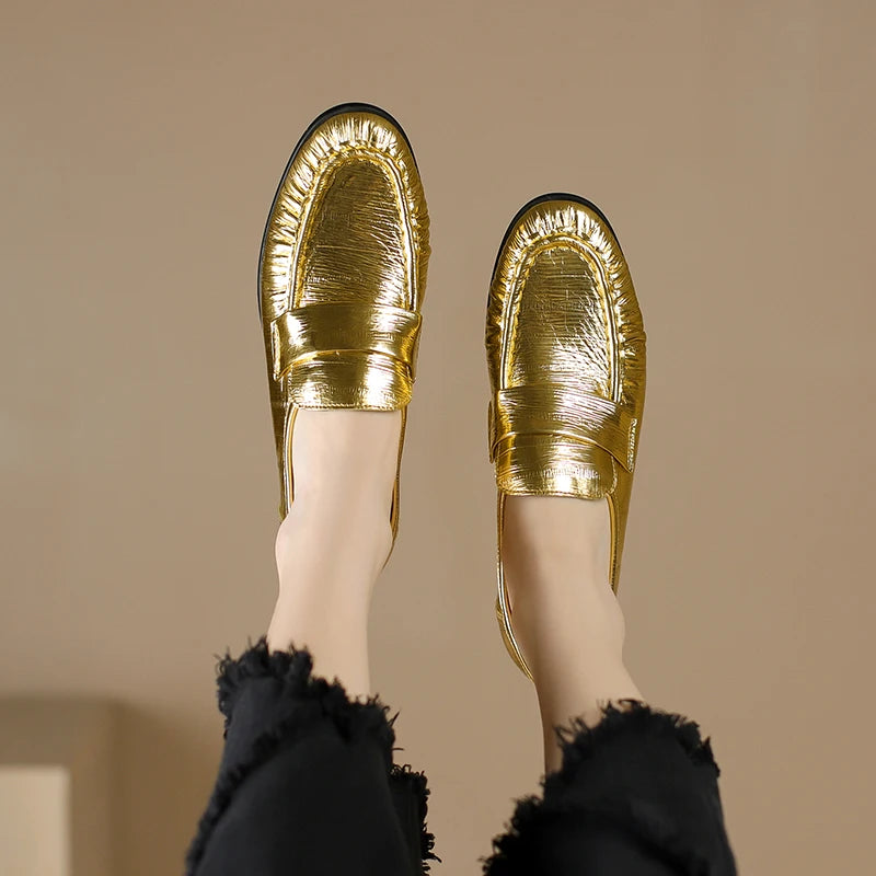 Women's Leather Slingback Loafer Flats