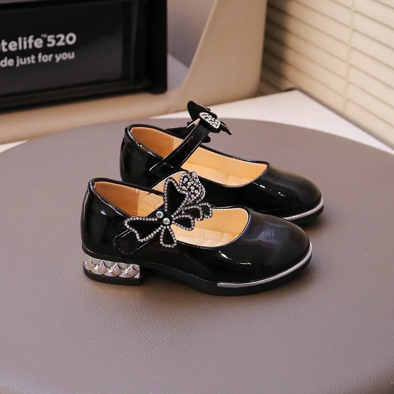 Girls' Rhinestone Butterfly Party Loafers