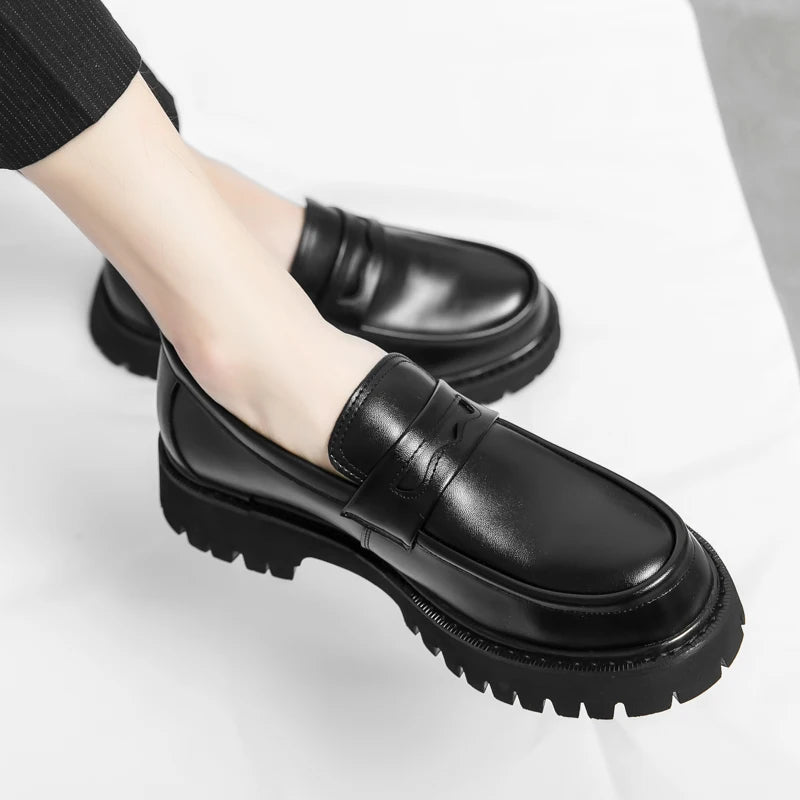 Women's Black Platform Wedding Loafers