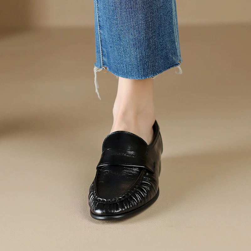 Women's Leather Slingback Loafer Flats