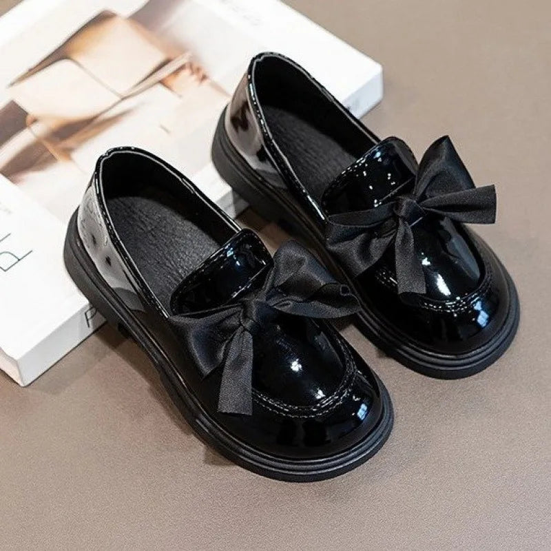 Girls' Leather Bow Oxford Loafers