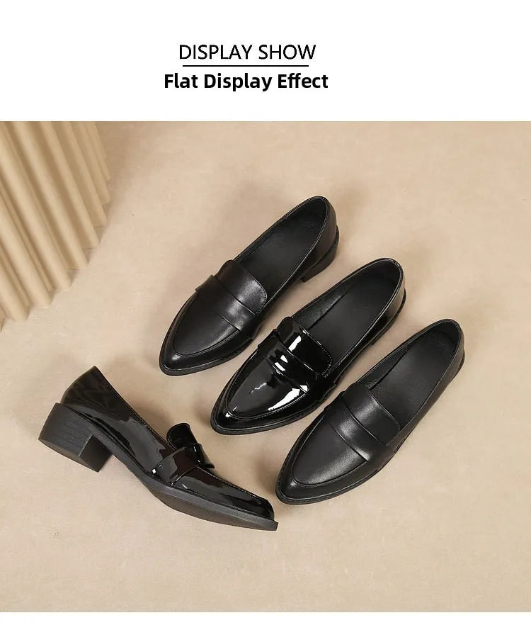 Women's Black Patent Leather Work Loafers