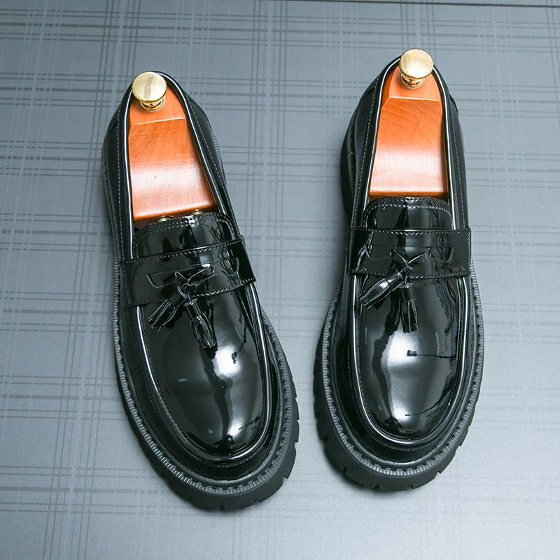 Women's Black Platform Wedding Loafers