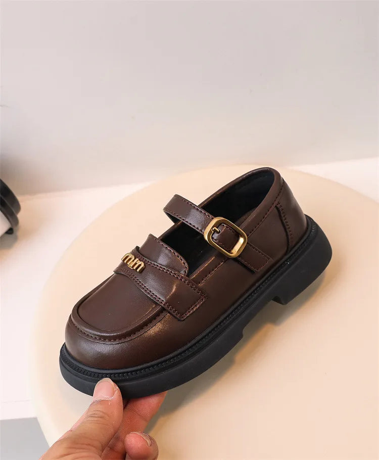 Girls' PU Leather School Loafers