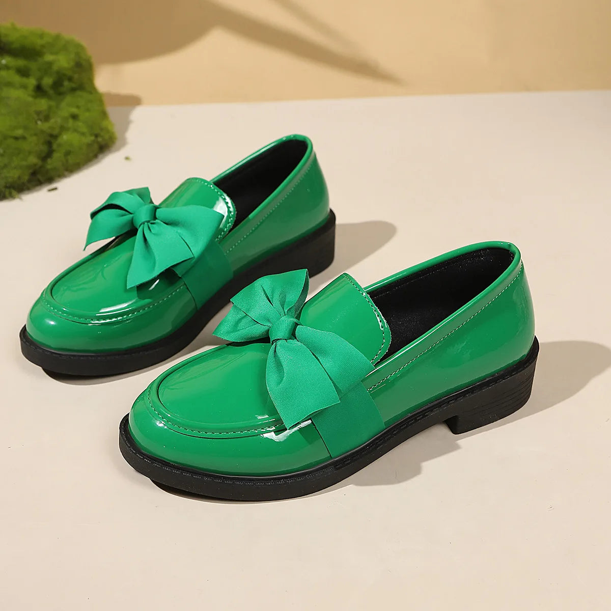 Women's Bow Platform Slip-On Loafers