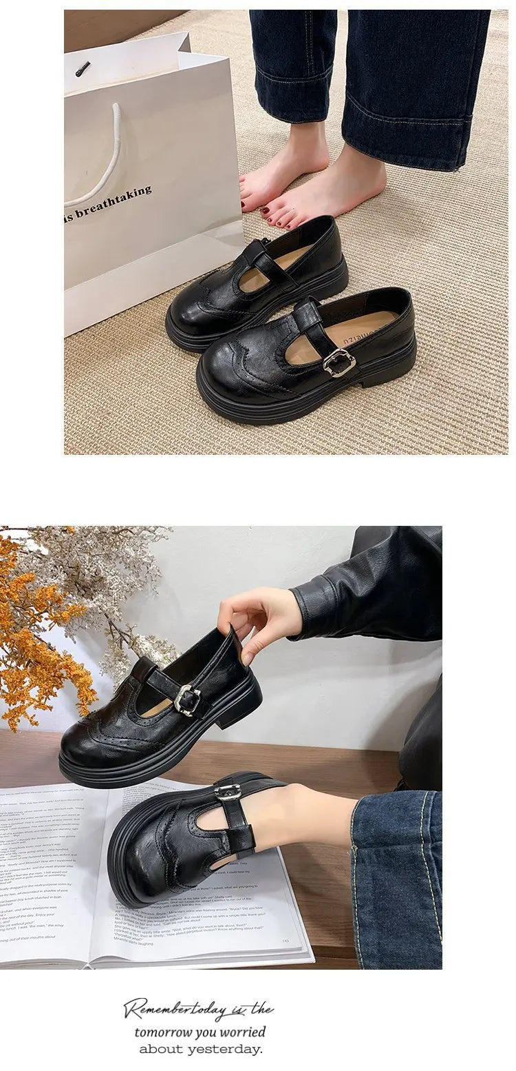 Women's Block Heel Mary Jane Loafers
