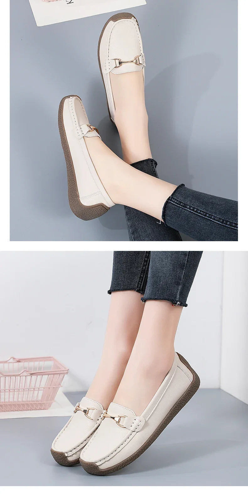 Women's Leather Boat Loafers