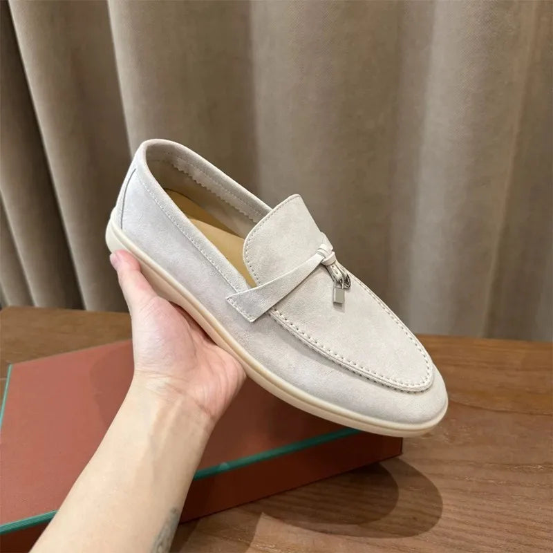 Women's Leather Tassel Slip-On Loafers