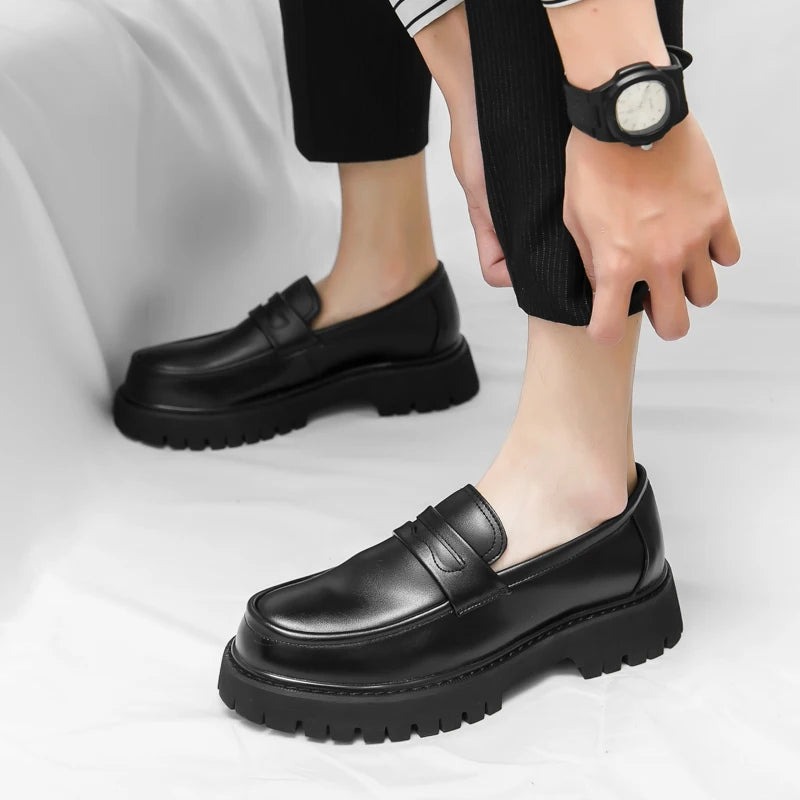 Women's Black Platform Wedding Loafers