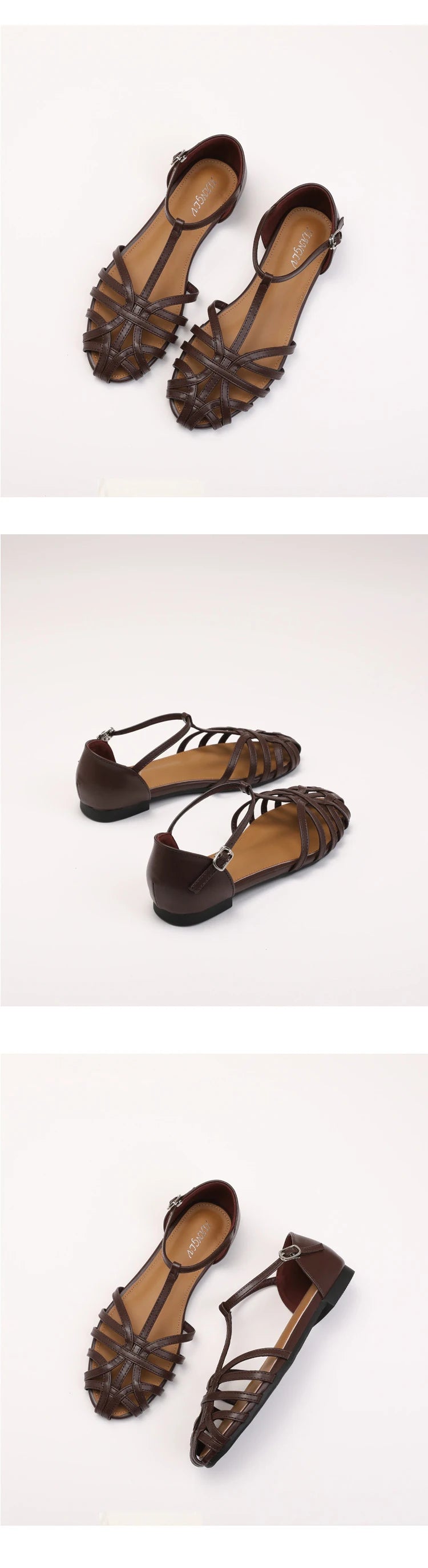 Womens T Bar Woven Ballet Flats close-up view - womens Mary Jane flats UK view 4