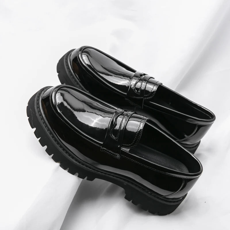 Women's Black Platform Wedding Loafers