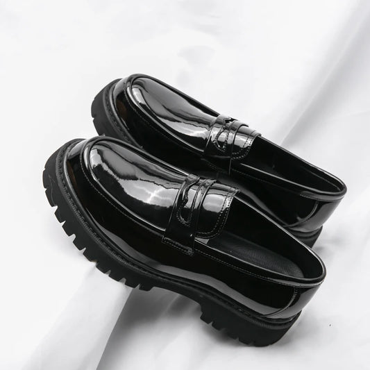 Women's Black Platform Wedding Loafers
