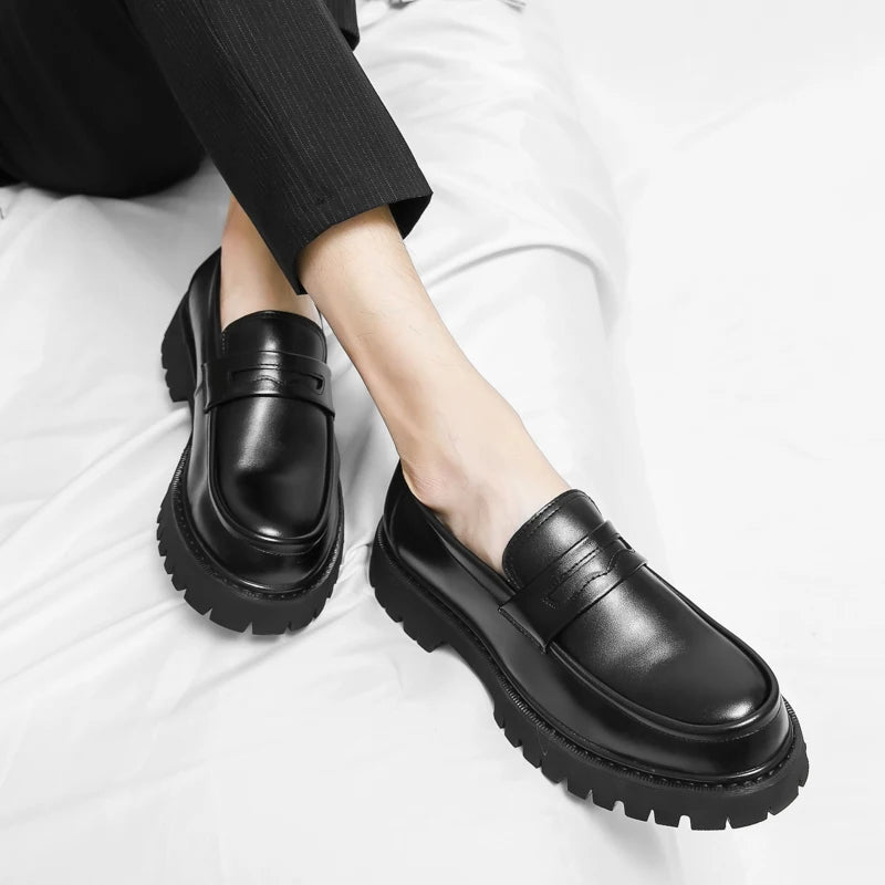 Women's Black Platform Wedding Loafers