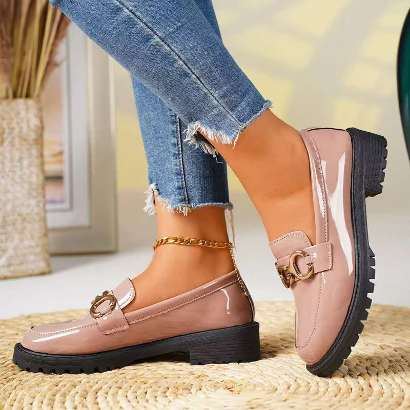 Women's British Style Thick Heel Loafers