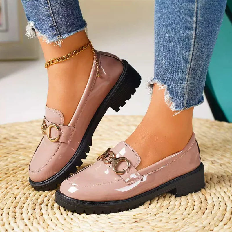Women's British Style Thick Heel Loafers