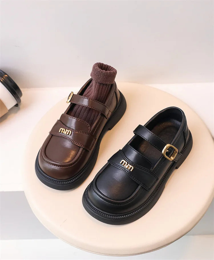Girls' PU Leather School Loafers