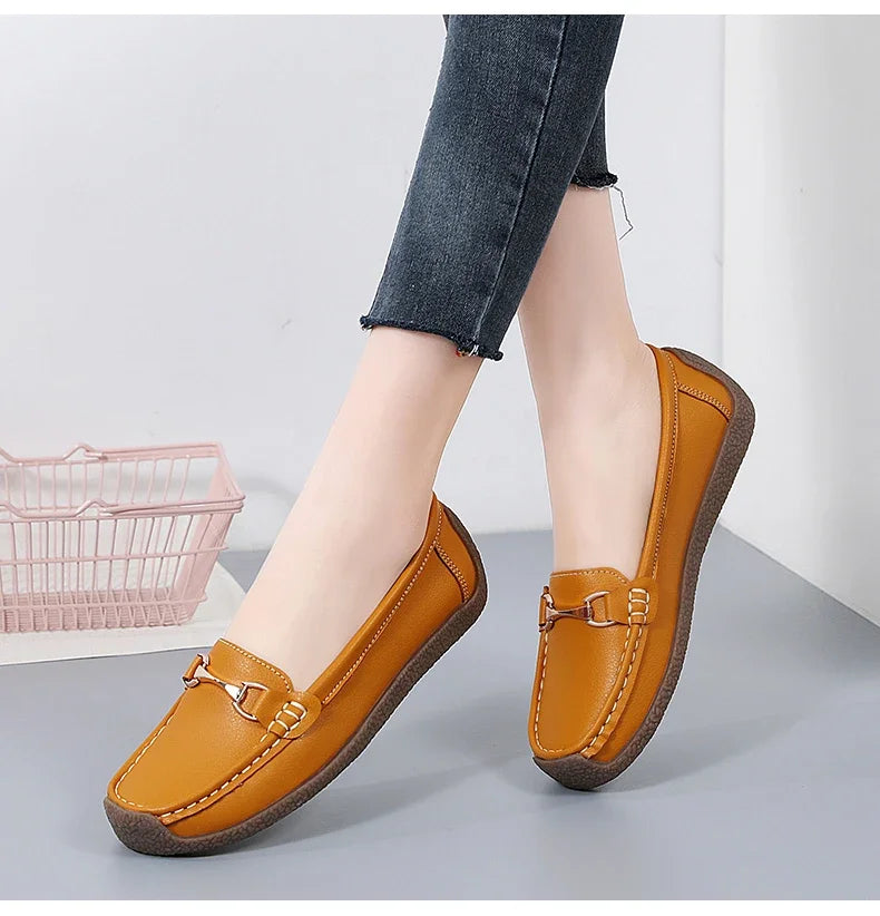 Women's Leather Boat Loafers