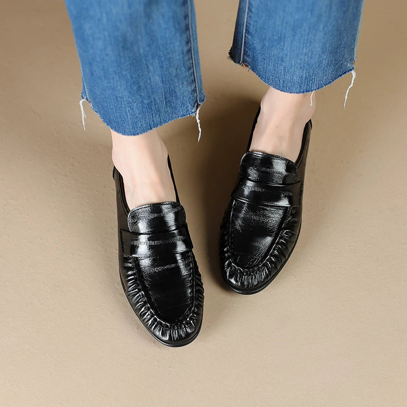 Women's Leather Slingback Loafer Flats