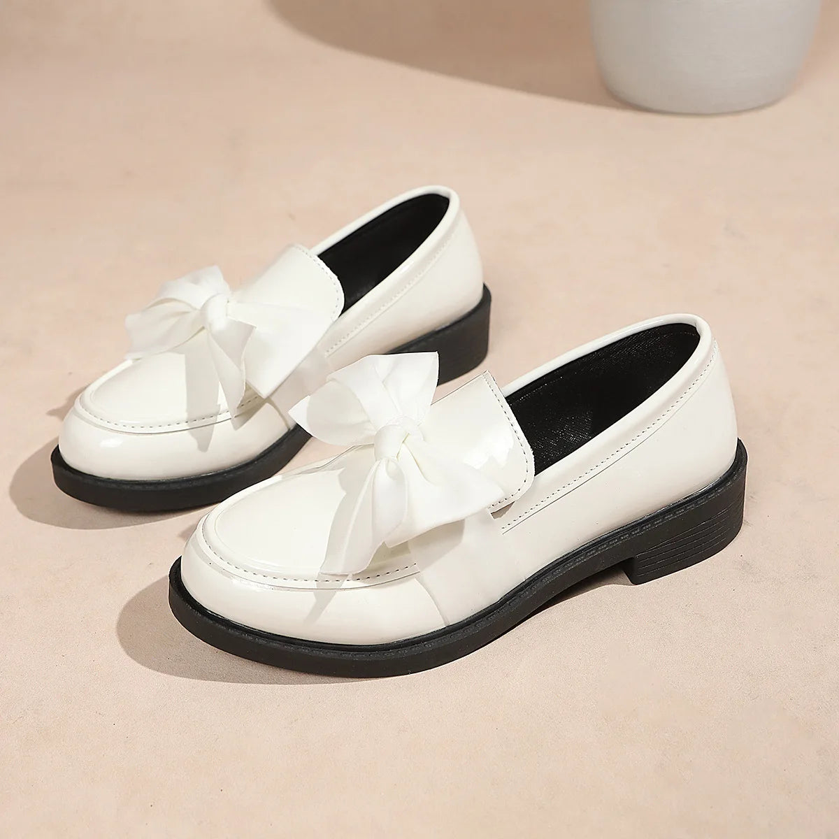 Women's Bow Platform Slip-On Loafers