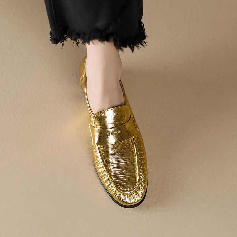 Women's Leather Slingback Loafer Flats