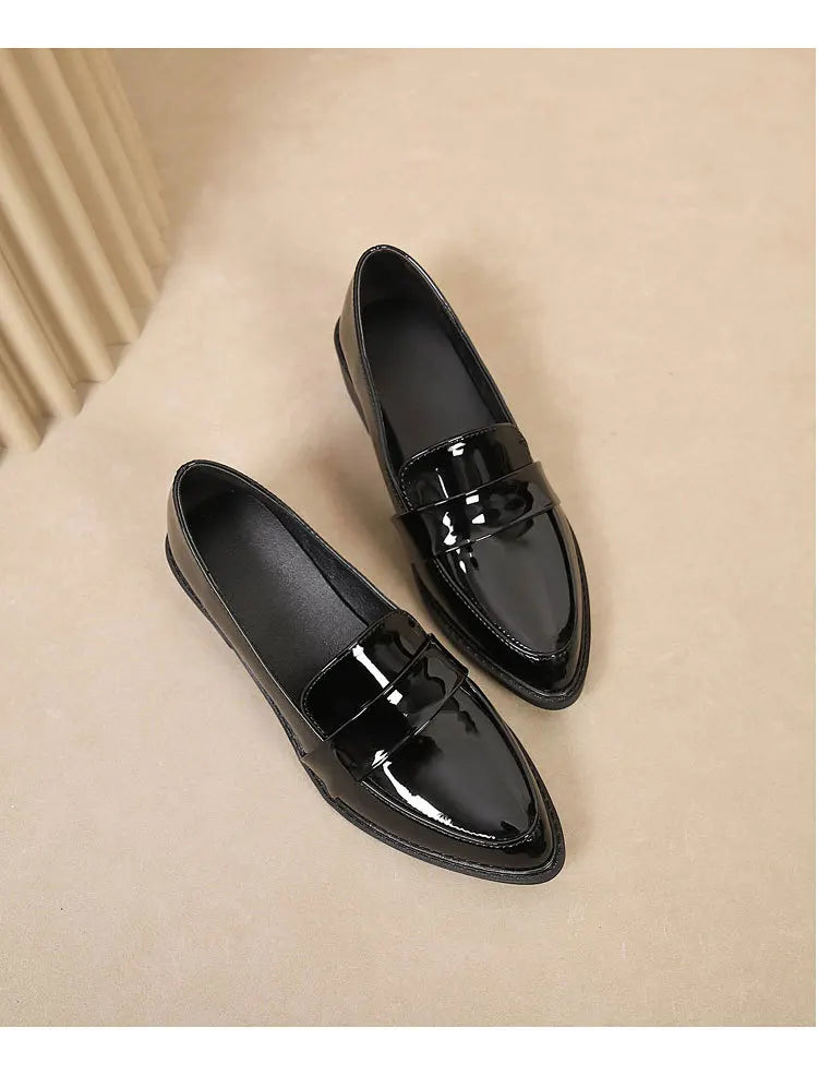 Women's Black Patent Leather Work Loafers