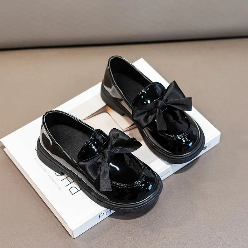 Girls' Leather Bow Oxford Loafers